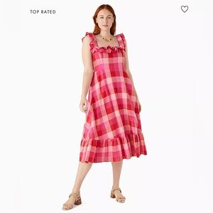 KATE SPADE ♠️ Picnic Woven Ruffle Midi Dress NWT 🌸🌺🌺🌺🌸🌺🌸🌸🌸🌺🌸🌸🌺🌸🌺